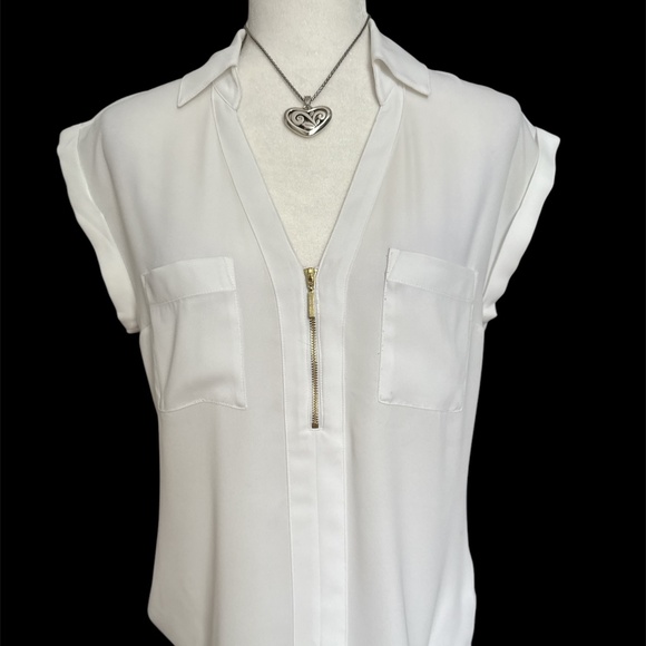 Express Tops - Express Pullover V-Neck Cap Sleeve Blouse